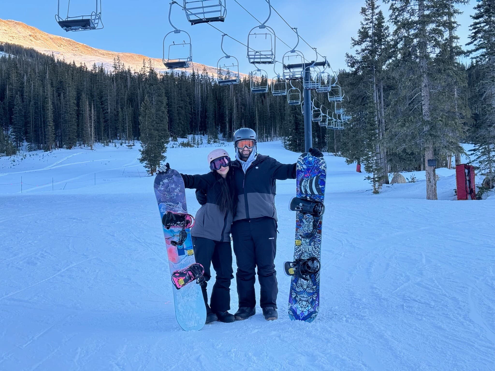 Snowboarding adventure together