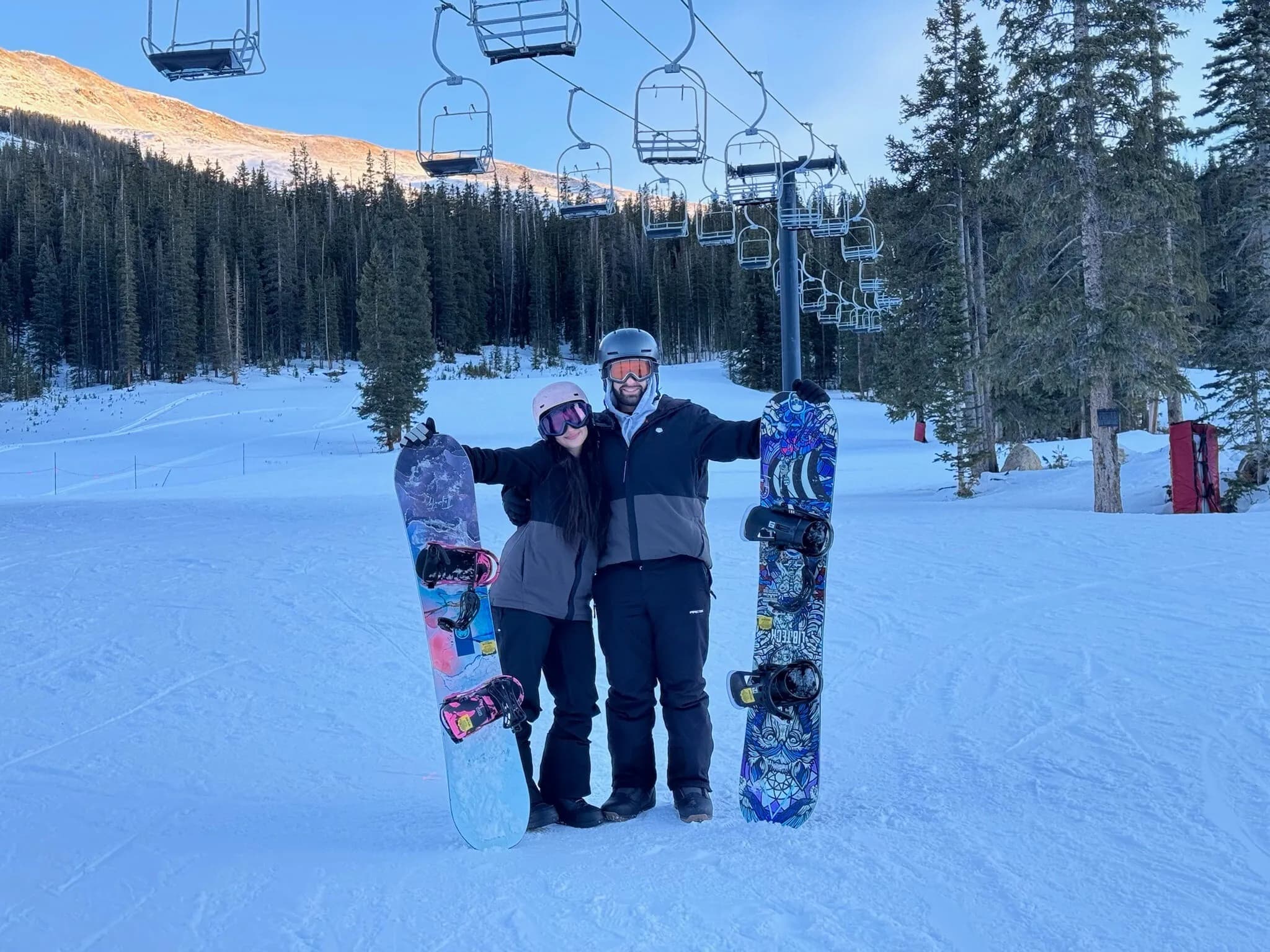 Snowboarding adventure together